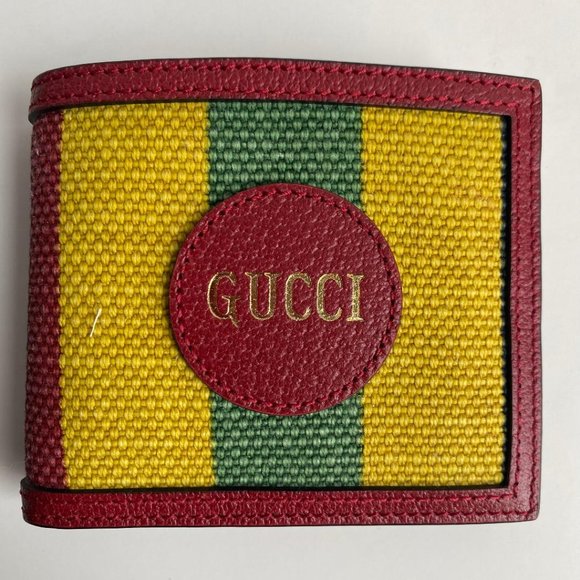GUCCI NEW BAIADERA STRIPE  BIFOLD LEATHER … - Picture 2 of 9